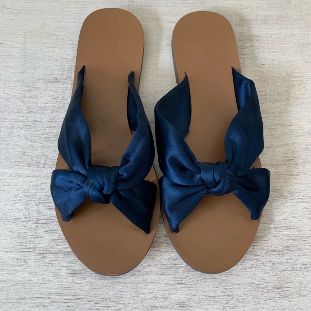 J. Crew Factory Women’s Bow Knot Navy Sandal